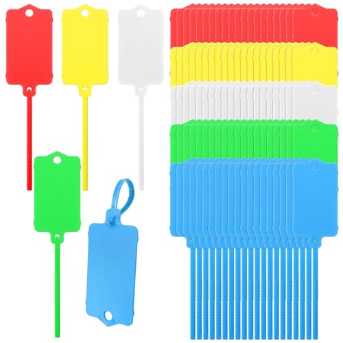 100 Stück Kunststoff-Versandanhänger, 3,7 x 6,3 cm, wasserdichte Etiketten, beschreibbare Hängeetiketten mit Dichtungsband, Versandkabelbinder, Etikett für Schlüssel, Gepäck, Logistik 100 Stück Kunststoff-Versandanhänger, 3,7 x 6,3 cm, wasserdichte Etiketten, beschreibbare Hängeetiketten mit Dichtungsband, Versandkabelbinder, Etikett für Schlüssel, Gepäck, Logistik von Nzoike