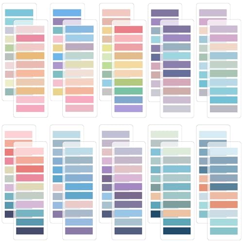 4000 Stück Haftstreifen, 20 Blöcke Notes Haftnotizen Pastell Haftmarker Beschreibbare Textstreifen Transparent für Seitenmarkierung Lesezeichen (Mehrfarbig) von Nzoike