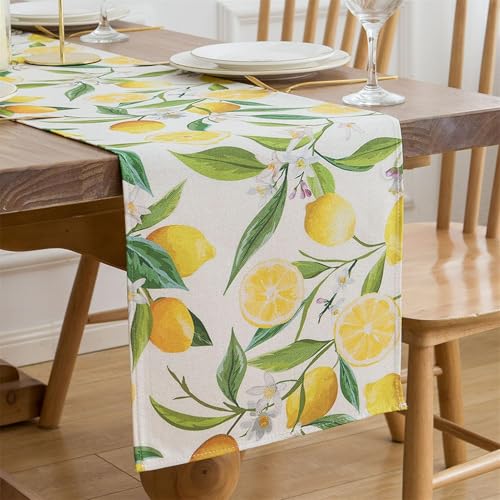 Tischläufer Modern Tischläufer Sommer Tischläufer Gelb Zitrone Pflanzen Tischdeko Tischläufer Polyester Bauernhaus Tischplatte für drinnen und draußen Urlaub Party Wohnzimmer Dekor 40 x 140 cm Tischläufer Modern Tischläufer Sommer Tischläufer Gelb Zitrone Pflanzen Tischdeko Tischläufer Polyester Bauernhaus Tischplatte für drinnen und draußen Urlaub Party Wohnzimmer Dekor 40 x 140 cm von Nzoike