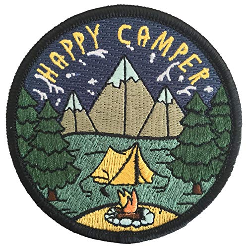 O'Houlihans - Happy Camper Patch – Abenteuerreisen, Wandern, Camping – Aufbügler von O'Houlihans