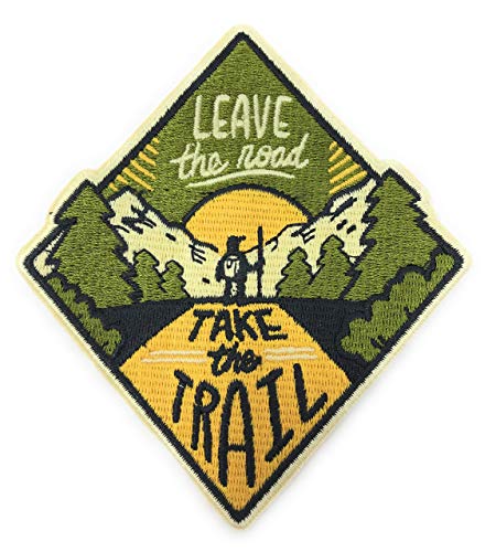 O'Houlihans - Leave The Road Take The Trail Stickerei-Aufnäher zum Aufbügeln für die von Kleidung â€“ cooles Wandern Camping Reisen für Rucksäcke von O'Houlihans