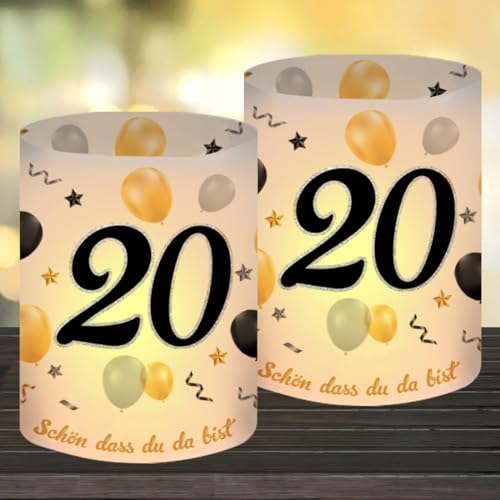 12 Windlicht Tischdeko 20 Geburtstag, Deko 20 Geburtstag Frau Mann, Happy Birthday Tischdeko 20. Geburtstag Frauen, Geeignet für Teelichter oder Kerzen mit Schön DASS Du Da Bist 12 Windlicht Tischdeko 20 Geburtstag, Deko 20 Geburtstag Frau Mann, Happy Birthday Tischdeko 20. Geburtstag Frauen, Geeignet für Teelichter oder Kerzen mit Schön DASS Du Da Bist von O-Kinee