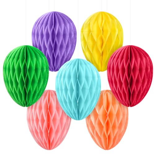 7 Stück Ostereier Deko, Ostereier Papier Wabenbälle, Bunte Wabeneier Ostern Deko, Ostern Wabenball Ostereier Osterdeko zum Aufhängen, Osterdekoration Bastelset für Zuhause 7 Stück Ostereier Deko, Ostereier Papier Wabenbälle, Bunte Wabeneier Ostern Deko, Ostern Wabenball Ostereier Osterdeko zum Aufhängen, Osterdekoration Bastelset für Zuhause von O-Kinee