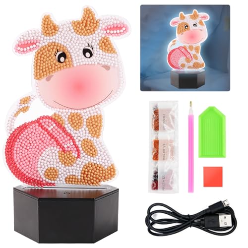 Diamond Painting Nachtlicht Basteln,Kuh Diamantmalerei Lampe LED 7 Farben,Kreative DIY Nachtlicht Bastelset für 6-12 Jahre Kinder Geburtstagsgeschenk,Weihnachtsgeschenke,Urlaub Geschenk Diamond Painting Nachtlicht Basteln,Kuh Diamantmalerei Lampe LED 7 Farben,Kreative DIY Nachtlicht Bastelset für 6-12 Jahre Kinder Geburtstagsgeschenk,Weihnachtsgeschenke,Urlaub Geschenk von O-Kinee