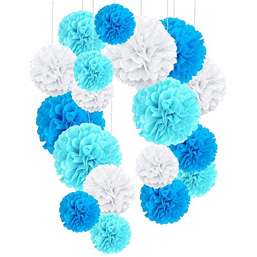 O-Kinee 24er Blau Deko Seidenpapier Pompons für Hochzeit, Taufe Junge, Geburtstag, Party, Baby Shower Baby-Duschen Graduierung Konfirmation Junge weiß blau O-Kinee 24er Blau Deko Seidenpapier Pompons für Hochzeit, Taufe Junge, Geburtstag, Party, Baby Shower Baby-Duschen Graduierung Konfirmation Junge weiß blau von O-Kinee