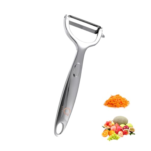 O OLAX Kartoffelschäler aus Zinklegierung – Universalschäler mit Scharfer Klinge, Gemüseschäler & Spargelschäler für Küche, Ergonomisch & Rostfrei, Schäler für Kartoffeln, Gurken & Karotten von O OLAX