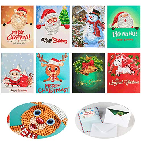 Diamond Painting Set Weihnachten Karten DIY 5D Diamant Painting Bilder Greeting Cards for Christmas 5D Diamant Malerei Weihnachtskarte von O&BTRC01