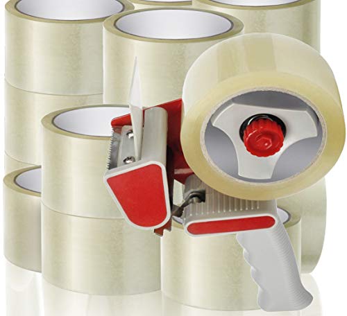 Klebeband Packband Paketband Paketklebeband transparent 50 mm x 60 Meter 20 Rollen strong 1 Handabroller von O&W Security