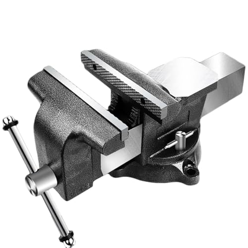 4/5/6/8" Schraubstock Aus Sphäroguss Mit Arretierbarem 360°-Schwenksockel Und Amboss, Mehrzweck-Tischschraubstock Für Hohe Beanspruchung Zum Bohren Und Rohrschneiden(Size:4inch,Color:Schwarz A) von OABIWEGH
