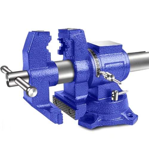 OABIWEGH 4/5/6" Sphäroguss Industrie-Schraubstock Mit Amboss Und 360° Drehbarem Fuß, Hochleistungs-Tischschraubstock Backenbreite 100/120/150 Mm Zum Bohren Und Rohrschneiden(Size:4in) von OABIWEGH