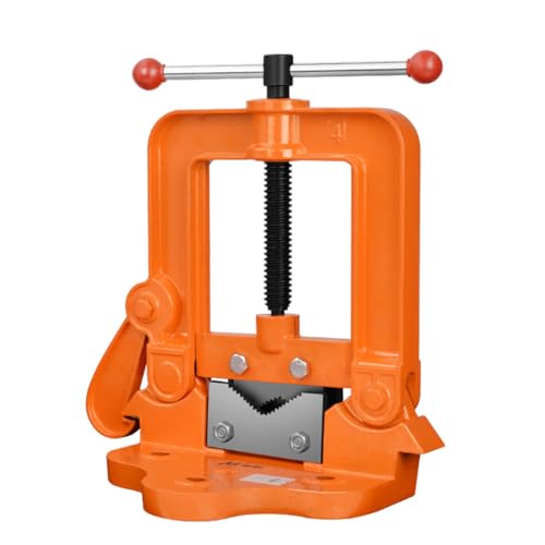 Robuster Rohrschraubstock Aus Gusseisen Zur Befestigung Von Rohren, Öffnungsbereich: 0.4-3.5inch/0.6-4.3inch/0.8-5.7inch, Orangefarbener, Geschmiedeter Rohrschraubstock Für Mechaniker(Size:2#) von OABIWEGH