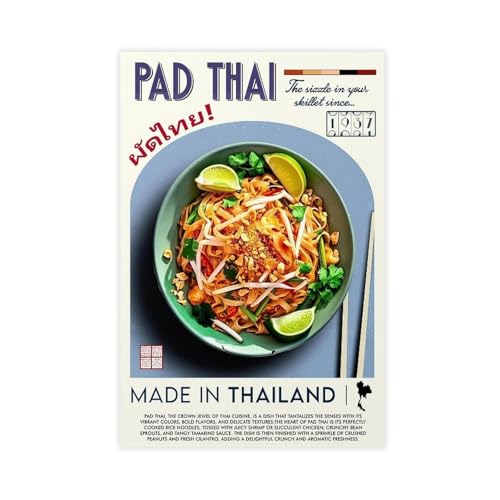Pad Thailändische Küche Vintage Grafik Leinwand Poster Schlafzimmer Dekor Landschaft Büro Zimmer Dekor Geschenk 60 x 90 cm Pad Thailändische Küche Vintage Grafik Leinwand Poster Schlafzimmer Dekor Landschaft Büro Zimmer Dekor Geschenk 60 x 90 cm von OAHFDF