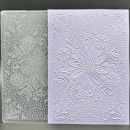 Kunststoff-Prägeschablone, A6-Größe, Blumenpapier, Basteln, Kunststoff, strukturierte Eindrücke für Kartenherstellung, Scrapbooking von OAIDVEUY