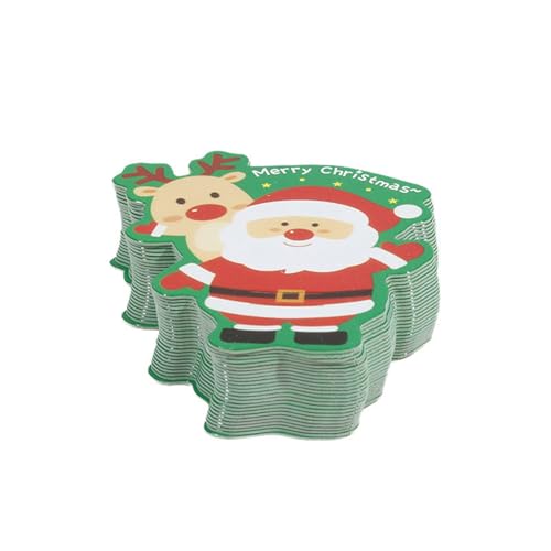 OAIEU 50 Süße Weihnachts-Lolli-Halter, Papierkarten, Weihnachtsmann, Schneemann, Süßigkeiten, Kekse, Schokoladenpapier, Bastelkarten, Deko(Der Alte Mann Auf Grünem Hintergrund) von OAIEU
