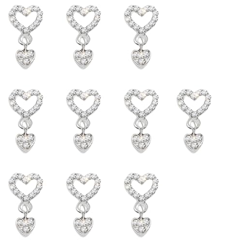 10x/Set Star Nails Charme Baumeln Sternnägel Kunst Charme Schöne 3D Strassstar Nails Charm Nails Dekorationen von OAJABBGE