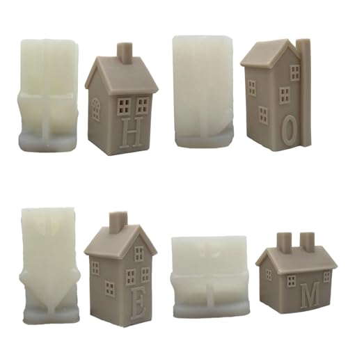 4pcs Geformte Kerzenformen Zum Herstellen Von Kerzenseife Raumdekorationen Hausform Silikonformen Für Epoxidharz 4pcs Geformte Kerzenformen Zum Herstellen Von Kerzenseife Raumdekorationen Hausform Silikonformen Für Epoxidharz von OAJABBGE