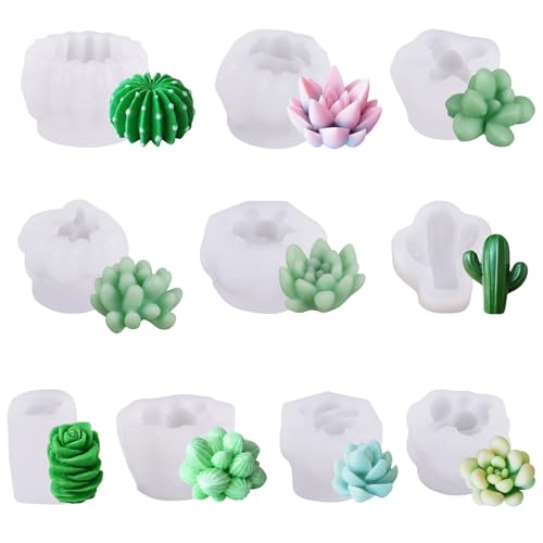 9/10pcs 3d Sukkulente Silikonformen Für Kerzenherstellung Und Epoxidharzen Art Realistic Cactus Designs Gussformen 9/10pcs 3d Sukkulente Silikonformen Für Kerzenherstellung Und Epoxidharzen Art Realistic Cactus Designs Gussformen von OAJABBGE