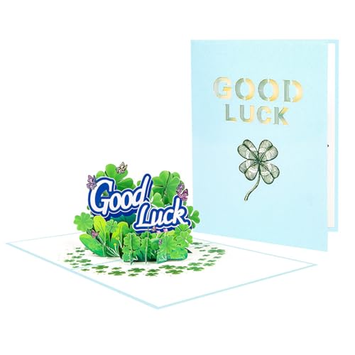 OAJABBGE 3D Viel Glück Popup Greetings Card Viel Glücksgrüßkarten Kloster Popup Karte Mit Umschlag Und Notiz Für Die Meisten Anlässe von OAJABBGE