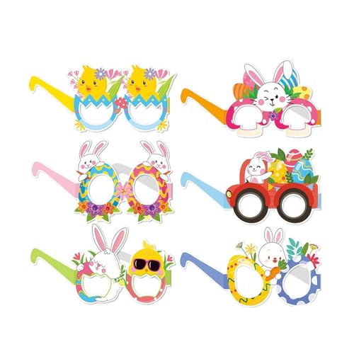 OAJABBGE 6pcs Bunte Ostergläser Für Kinder Und Erwachsene Papier Brillen Dekorationen Handgefertigte Brillen Für Die Feiertagsfeier OAJABBGE 6pcs Bunte Ostergläser Für Kinder Und Erwachsene Papier Brillen Dekorationen Handgefertigte Brillen Für Die Feiertagsfeier von OAJABBGE