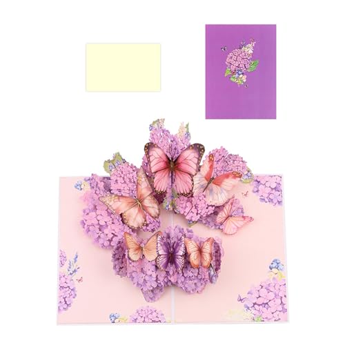 OAJABBGE Delicate 3D Popup Grußkarte Elegante 3D Blumen Und Schmetterlingsgrußkarte Stylish Paper Card Für Segen von OAJABBGE