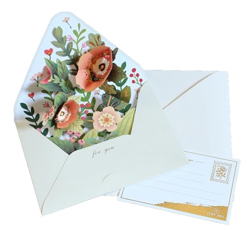 OAJABBGE Elegante 3D Blumengrußkarte Vielseitige Geschenkkarte Für Geburtstage Vielen Dank Für Die Feiertagsfeierlichkeiten Mit Papier von OAJABBGE