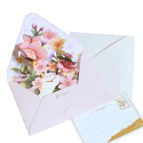 OAJABBGE Elegante 3D Blumengrußkarte Vielseitige Geschenkkarte Für Geburtstage Vielen Dank Für Die Feiertagsfeierlichkeiten Mit Papier von OAJABBGE