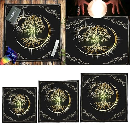 OAJABBGE Mond Sonne Baum Tarots Tischdecke Wahrsagerei Karten Tischdecke Tapisserie Astrologie Hexerei Deck Tuch Wanddekorationen von OAJABBGE