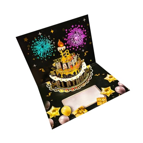 OAJABBGE Musical Happy Birthday Card Mit Licht Und Ton Leuchten Begrüßungskarten Musikeffekt Für Kinder Erwachsene LED Leuchten Begrüßung von OAJABBGE