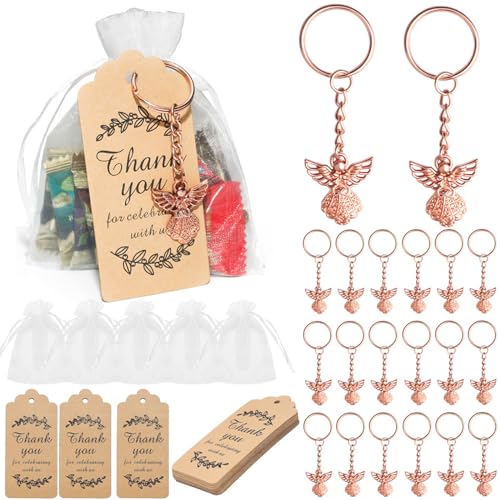 OAJABBGE Packung Von 30 Schlüsselanhagen Mit Organzas Bag Praxis Wertschätzung Geschenk Für Familien Und Freund Keyring Für Den Täglichen Gebrauch von OAJABBGE