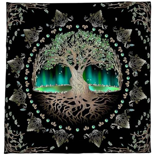 OAJABBGE Tarotkarten Tischdecke Tuch Baum des Astrologie Tischdecke Wahrsagungskarten Tuch Wandteppiche Wanddekorationen von OAJABBGE