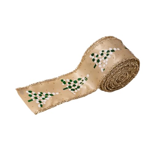 OAJABBGE Weihnachtskunstbahnband 5.46yardx5cm Für Kunsthandwerksbaumkranz Türfeierty Party Dekoration Und Verpackungsbanddekorationen von OAJABBGE