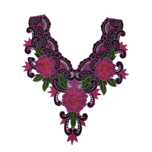 Spitzenblume Applikationen Frauen Hochzeitskleid Halsband Elegante Stickspitze Für Persönlichkeitskleidungsstile von OAJABBGE