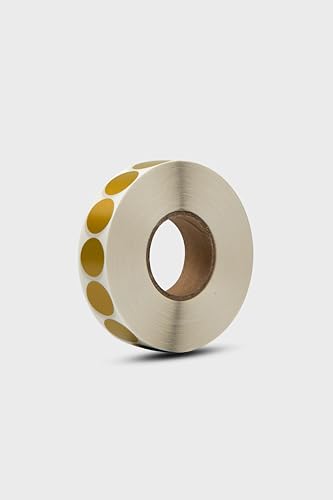 OAKWOOD Schusspflaster & Punktetiketten rund | Ø19mm – 2.000 Stück in Spenderbox | Schwarz, Weiß, Gold, Silber, Neongelb | Markierungspunkte für Sport, Büro, Kalender, Organisation (Gold) von OAKWOOD