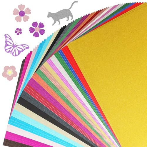 OALEN Glitzer-Karton, 20 Farben, Premium-Glitzerpapier, 21,6 x 27,9 cm, 250 g/m², Druckerpapier, Scrapbooking-Zubehör für Cricut, Handwerk und DIY, Geburtstag, Hochzeit, Party-Dekoration, 60 Blatt OALEN Glitzer-Karton, 20 Farben, Premium-Glitzerpapier, 21,6 x 27,9 cm, 250 g/m², Druckerpapier, Scrapbooking-Zubehör für Cricut, Handwerk und DIY, Geburtstag, Hochzeit, Party-Dekoration, 60 Blatt von OALEN