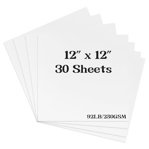 Weißer Karton, 30 x 30 cm, 30 Blatt, 41,7 kg/250 g/m², schweres Kartonpapier, weißes Konstruktionspapier für Kartenherstellung, Sammelalben, Cricut, Kunst, Handwerk, Fotoalben, Visitenkarten Weißer Karton, 30 x 30 cm, 30 Blatt, 41,7 kg/250 g/m², schweres Kartonpapier, weißes Konstruktionspapier für Kartenherstellung, Sammelalben, Cricut, Kunst, Handwerk, Fotoalben, Visitenkarten von OALEN
