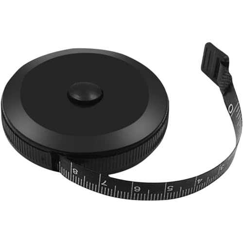 Körpermaßband, einziehbares Maßband 150 cm/60 Zoll, Näh- und Schneider-Stoffmesswerkzeug, Lineal for den Heimgebrauch, 1 Stück(Black) von OAOAO