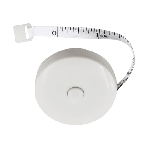 Körpermaßband, einziehbares Maßband 150 cm/60 Zoll, Näh- und Schneider-Stoffmesswerkzeug, Lineal for den Heimgebrauch, 1 Stück(White) von OAOAO