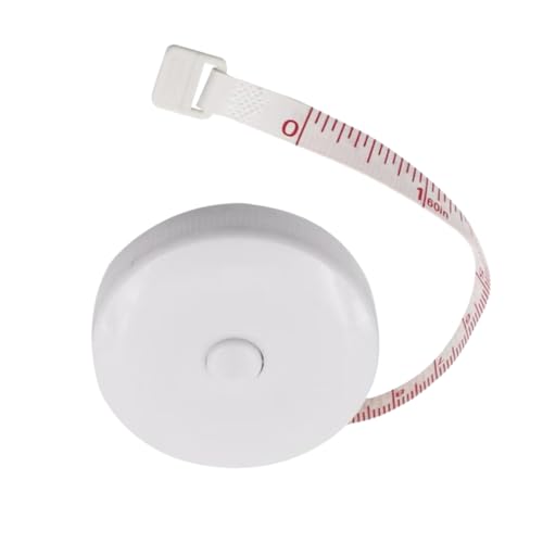 Körpermaßband, einziehbares Maßband 150 cm/60 Zoll, Näh- und Schneider-Stoffmesswerkzeug, Lineal for den Heimgebrauch, 1 Stück(White red) von OAOAO