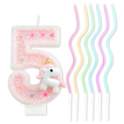 OAOSDH 1 Stück 5. Geburtstag Kerze Und 6 Stück Bunte Spiralkerzen, Süße Design Kerzen, Kuchen Dekorative Kerzen, Kuchenzubehör. OAOSDH 1 Stück 5. Geburtstag Kerze Und 6 Stück Bunte Spiralkerzen, Süße Design Kerzen, Kuchen Dekorative Kerzen, Kuchenzubehör. von OAOSDH
