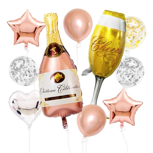 OAOSDH 10 Stücke Champagner -Ballon -Set, Kreative Luftballons, Lustige Luftballons, Party -Dekorationsballons, Hochzeitsfeier -Arrangement. OAOSDH 10 Stücke Champagner -Ballon -Set, Kreative Luftballons, Lustige Luftballons, Party -Dekorationsballons, Hochzeitsfeier -Arrangement. von OAOSDH
