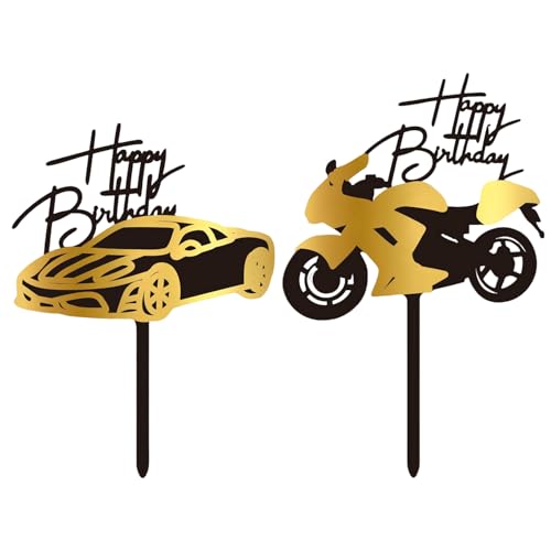 OAOSDH 2 Stück Auto- Und Motorradplakate, Kreative Kuchendekorationen, Geburtstagsfeier, Kuchenzubehör. OAOSDH 2 Stück Auto- Und Motorradplakate, Kreative Kuchendekorationen, Geburtstagsfeier, Kuchenzubehör. von OAOSDH