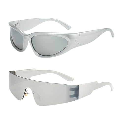 OAOSDH 2 Stücke Mode-Sonnenbrille, Trendige Persönlichkeitssonbrille, Partygläser, Kleidungszubehör, Rollenspielzubehör. von OAOSDH