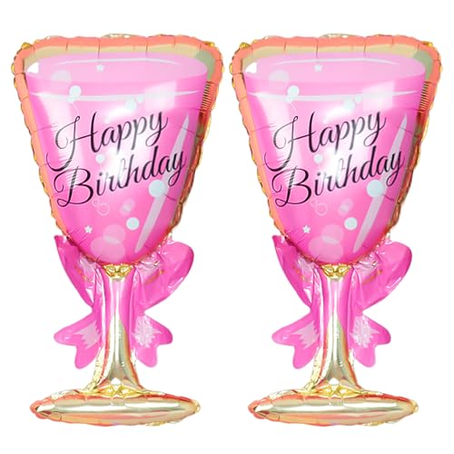 OAOSDH 2 Stücke Rosa Weinglas Luftballons, Alles Gute Zum Geburtstag, Kreative Und Personalisierte Schießquellen, Aufblasbare Spielzeugverzierungen, Prinzessin -Geburtstagsfeier -Dekoration. OAOSDH 2 Stücke Rosa Weinglas Luftballons, Alles Gute Zum Geburtstag, Kreative Und Personalisierte Schießquellen, Aufblasbare Spielzeugverzierungen, Prinzessin -Geburtstagsfeier -Dekoration. von OAOSDH