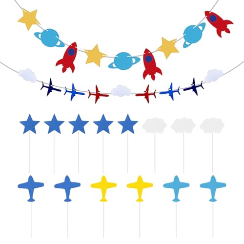 OAOSDH 2 Teile Der Flugzeug -Wolkenflagge Und 1 Satz Flugzeug -Cloud -Karteneinsätze, Kinderpartydekorationen, Partyversorgungen Für Luftfahrtmotiven. OAOSDH 2 Teile Der Flugzeug -Wolkenflagge Und 1 Satz Flugzeug -Cloud -Karteneinsätze, Kinderpartydekorationen, Partyversorgungen Für Luftfahrtmotiven. von OAOSDH