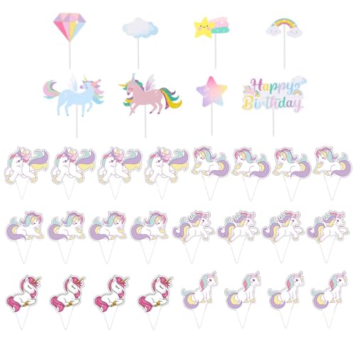 OAOSDH 24 Stücke Regenbogenpferd Und 8 Stücke Regenbogen -Pferdekuchen, Süße Tierische Einsätze, Kreative Kucheneinsätze, Partyvorräte. OAOSDH 24 Stücke Regenbogenpferd Und 8 Stücke Regenbogen -Pferdekuchen, Süße Tierische Einsätze, Kreative Kucheneinsätze, Partyvorräte. von OAOSDH