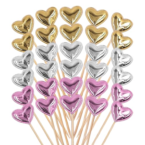 OAOSDH 30 Stück Herzförmige Cupcake-Topper, Mehrzweck-Dessert-Plug-In, Bequeme Bento-Obst-Zahnstocher, Valentinstagspartydekoration. OAOSDH 30 Stück Herzförmige Cupcake-Topper, Mehrzweck-Dessert-Plug-In, Bequeme Bento-Obst-Zahnstocher, Valentinstagspartydekoration. von OAOSDH