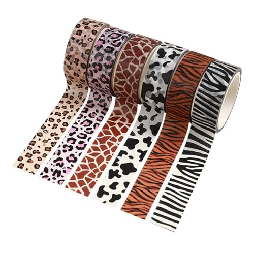 OAOSDH 6 Rollen Aus Tierisch Gemustertem Papierband, Kreatives Klebeband, Lustiges Band, Scrapbook Accessoires, Dekoratives Klebeband. von OAOSDH