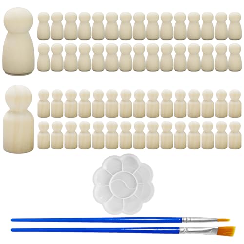 OAOSDH 60 Puppenbevölkerung, Zwei Pinsel, 1 Palette, DIY Craft -Graffiti -Holzfiguren, Kreative Graffiti -Spielzeug Für Kinder, Kleine Desktop -Ornamente. OAOSDH 60 Puppenbevölkerung, Zwei Pinsel, 1 Palette, DIY Craft -Graffiti -Holzfiguren, Kreative Graffiti -Spielzeug Für Kinder, Kleine Desktop -Ornamente. von OAOSDH