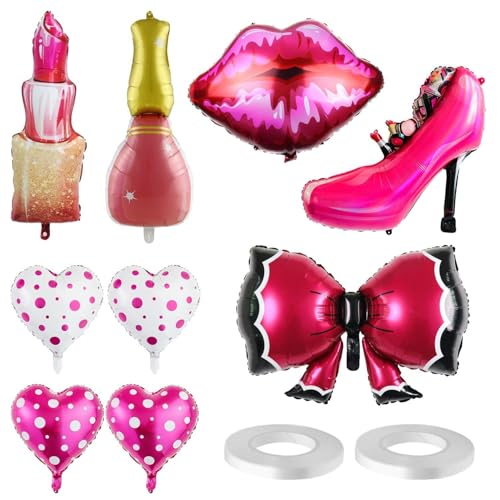 OAOSDH 9 Stücke Von Make -Up -Luftballons Und 2 Rollen Von Bändern, Partyballons Mit Ladies, Party Dekorative Luftballons, Kreative Styling -Luftballons. OAOSDH 9 Stücke Von Make -Up -Luftballons Und 2 Rollen Von Bändern, Partyballons Mit Ladies, Party Dekorative Luftballons, Kreative Styling -Luftballons. von OAOSDH