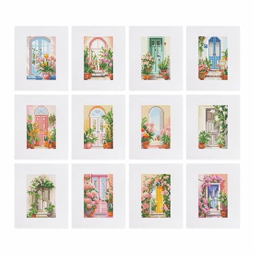 OAREN 12 Stück FensterBlumen Mini Diamond Painting Erwachsene,Diamant Painting Kleine Bilder Set，DIY Diamantmalerei Basteln Bilder Arts Als Geschenk für Basteln Erwachsene Home Decor 15X18cm von OAREN